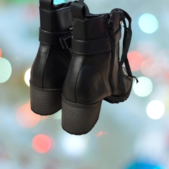 Material Girl Women’s Hillari Combat Booties - Picture 2 of 3